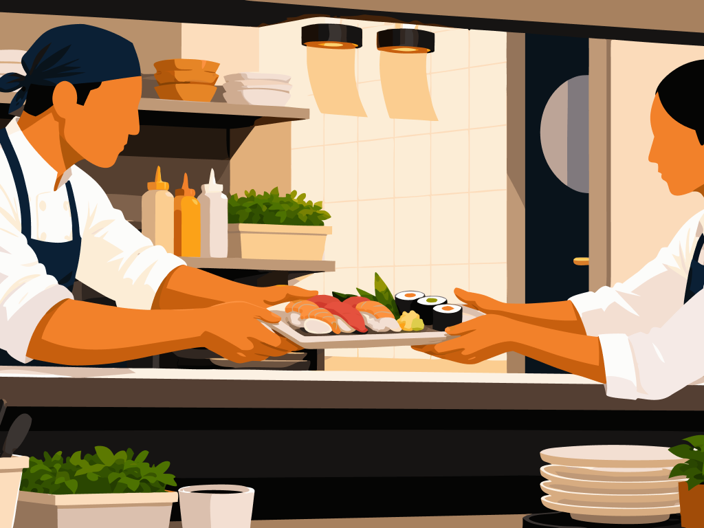 Una escena de trabajo gastronómico que representa coordinación y ejecución dentro de la operación.