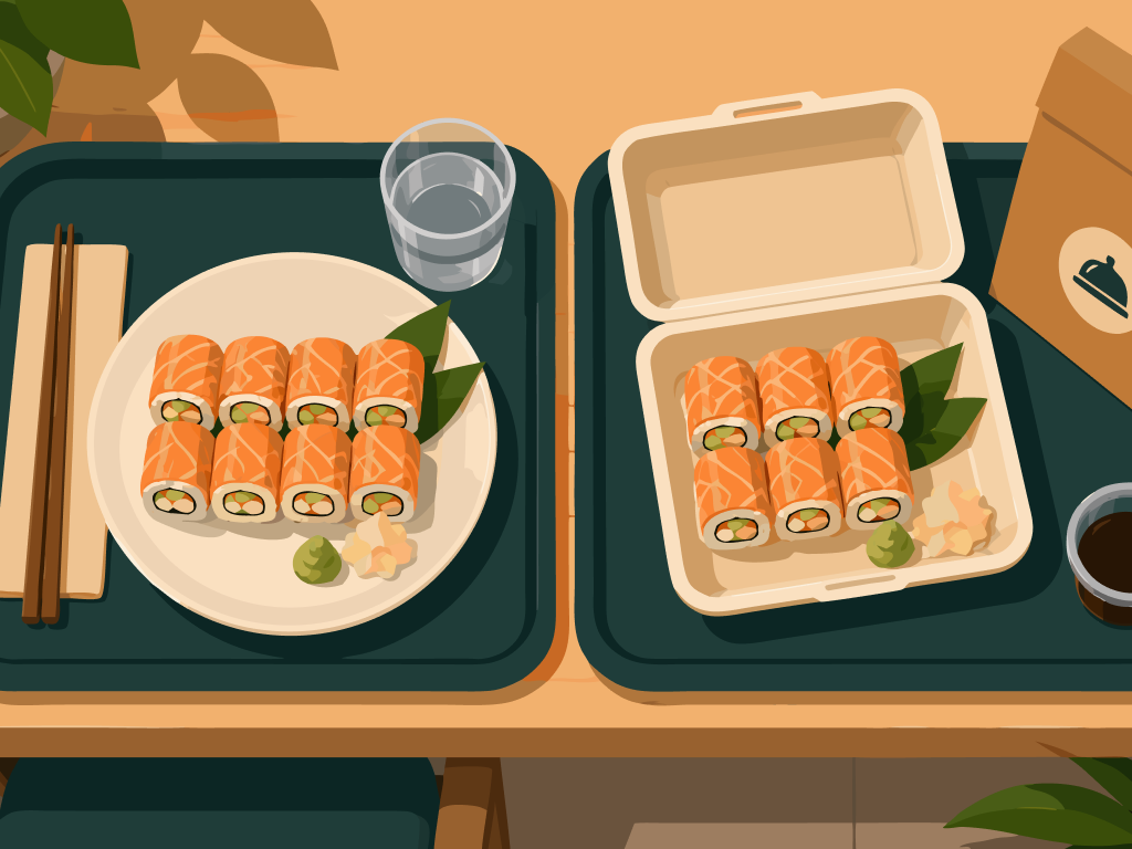 La misma preparación aparece como pedido de salón y de delivery, representando dos contextos que deben compararse bajo una misma definición económica.